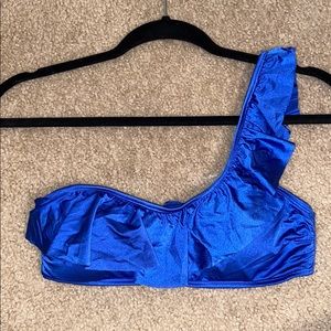 Aerie ruffle one shoulder bikini top